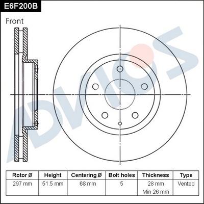 Advics E6F200B - Əyləc Diski furqanavto.az