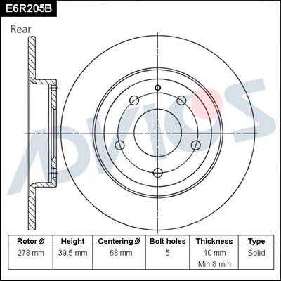 Advics E6R205B - Əyləc Diski furqanavto.az