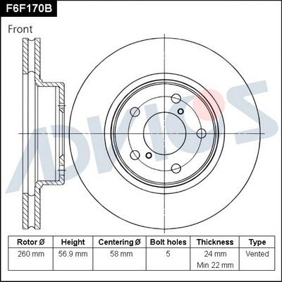 Advics F6F170B - Əyləc Diski furqanavto.az