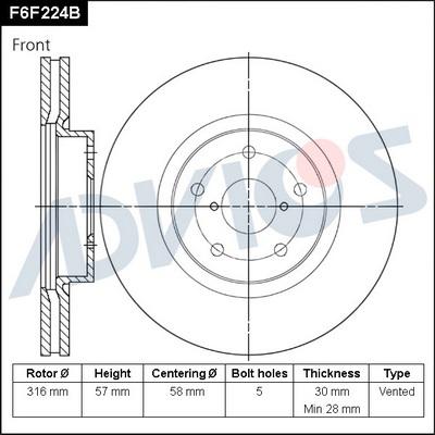 Advics F6F224B - Əyləc Diski furqanavto.az