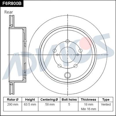 Advics F6R800B - Əyləc Diski furqanavto.az