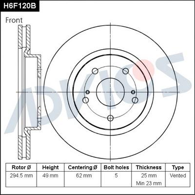 Advics H6F120B - Əyləc Diski furqanavto.az