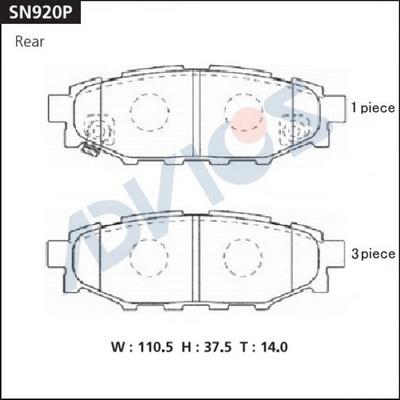 Advics SN920P - Əyləc altlığı dəsti, əyləc diski furqanavto.az