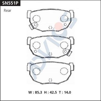 Advics SN551P - Əyləc altlığı dəsti, əyləc diski furqanavto.az