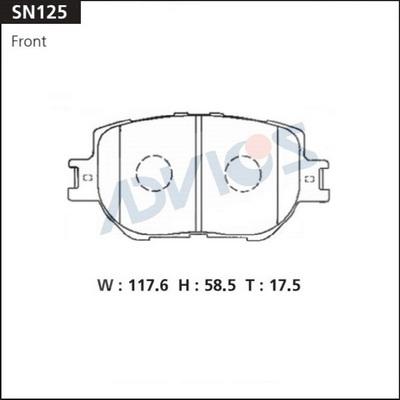 Advics SN125 - Əyləc altlığı dəsti, əyləc diski furqanavto.az
