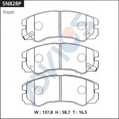 Advics SN828P - Əyləc altlığı dəsti, əyləc diski furqanavto.az