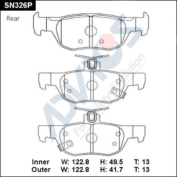 Advics SN326P - Əyləc altlığı dəsti, əyləc diski furqanavto.az