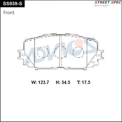 Advics SS939-S - Əyləc altlığı dəsti, əyləc diski furqanavto.az