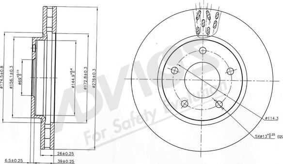 ADVICS-SEA D6F140 - Əyləc Diski furqanavto.az