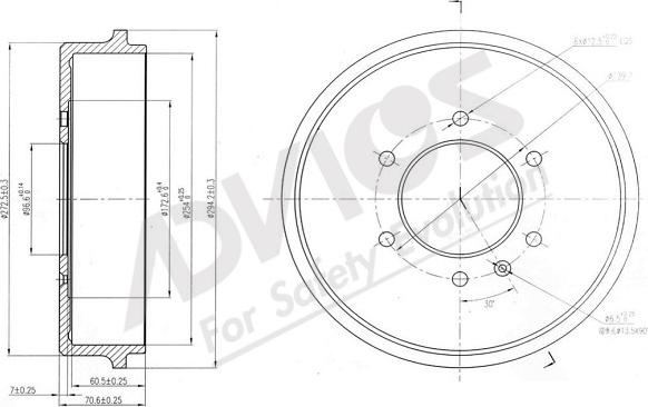 ADVICS-SEA J7R015 - Əyləc barabanı furqanavto.az