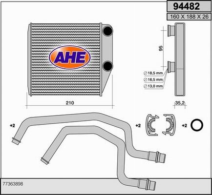 AHE 94482 - İstilik dəyişdiricisi, daxili isitmə furqanavto.az