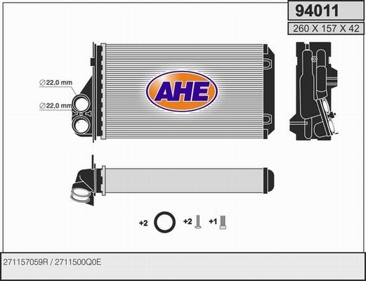 AHE 94011 - İstilik dəyişdiricisi, daxili isitmə furqanavto.az