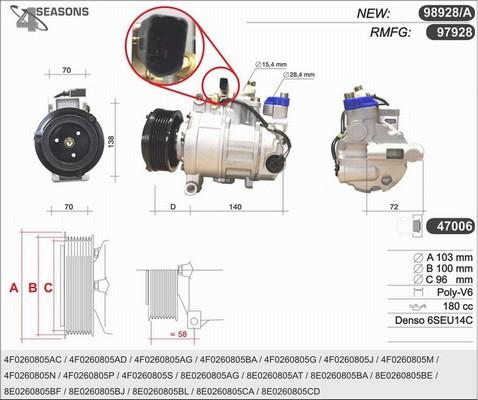 AHE 98928/A - Kompressor, kondisioner furqanavto.az