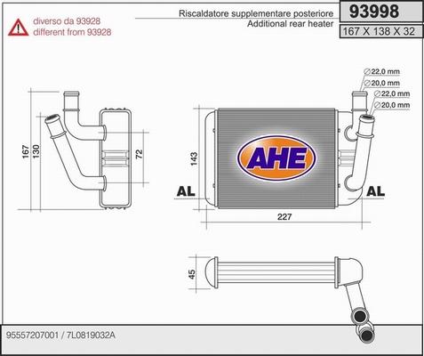 AHE 93998 - İstilik dəyişdiricisi, daxili isitmə www.furqanavto.az