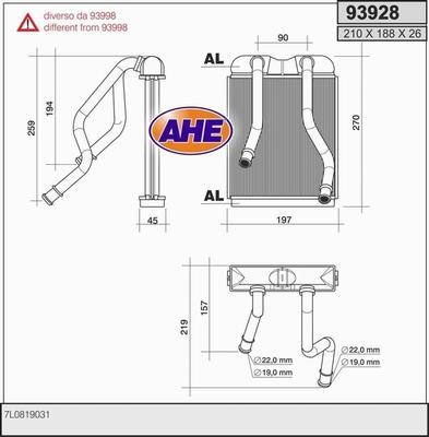 AHE 93928 - İstilik dəyişdiricisi, daxili isitmə www.furqanavto.az