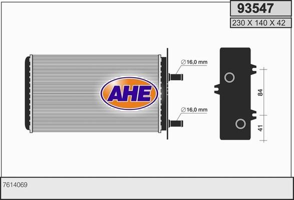 AHE 93547 - İstilik dəyişdiricisi, daxili isitmə furqanavto.az