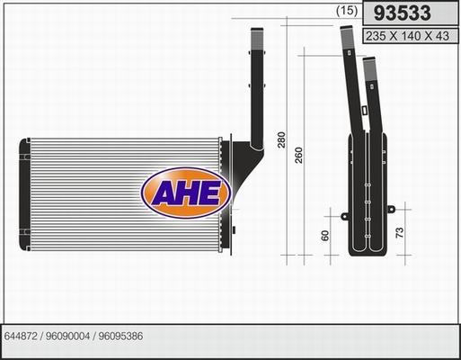 AHE 93533 - İstilik dəyişdiricisi, daxili isitmə furqanavto.az