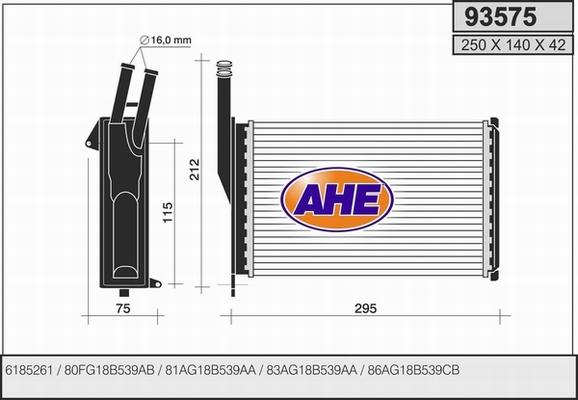 AHE 93575 - İstilik dəyişdiricisi, daxili isitmə furqanavto.az