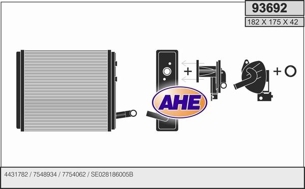 AHE 93692 - İstilik dəyişdiricisi, daxili isitmə furqanavto.az