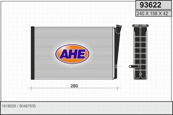 AHE 93622 - İstilik dəyişdiricisi, daxili isitmə www.furqanavto.az