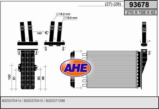 AHE 93678 - İstilik dəyişdiricisi, daxili isitmə furqanavto.az