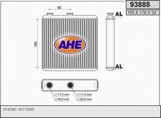 AHE 93888 - İstilik dəyişdiricisi, daxili isitmə furqanavto.az