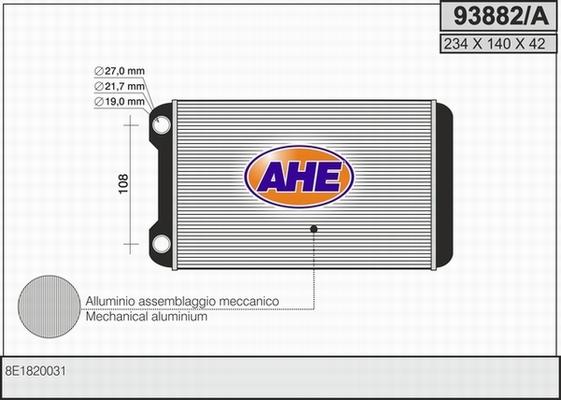 AHE 93882/A - İstilik dəyişdiricisi, daxili isitmə www.furqanavto.az