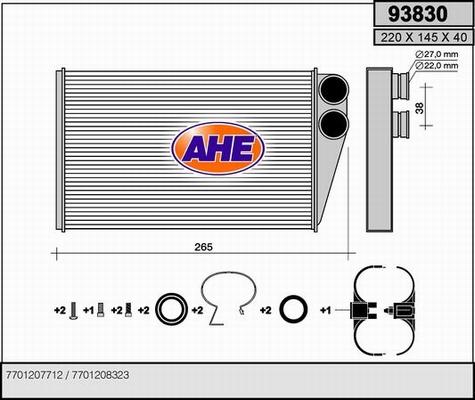 AHE 93830 - İstilik dəyişdiricisi, daxili isitmə furqanavto.az