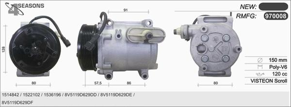 AHE 970008 - Kompressor, kondisioner furqanavto.az