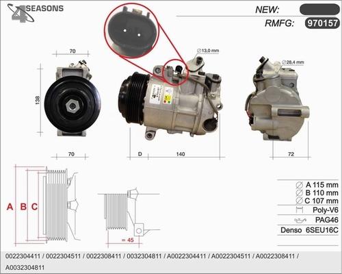 AHE 970157 - Kompressor, kondisioner furqanavto.az