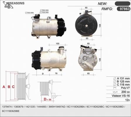 AHE 97863 - Kompressor, kondisioner furqanavto.az