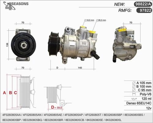 AHE 98822/A - Kompressor, kondisioner furqanavto.az