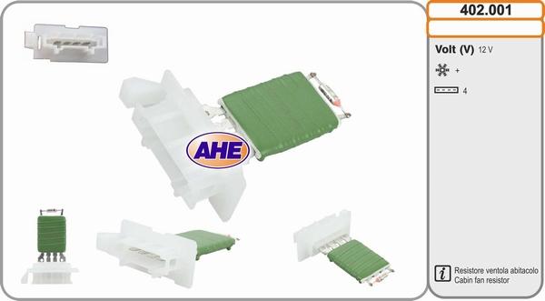 AHE 402.001 - Ön rezistor, elektromotor radiator fanatı furqanavto.az