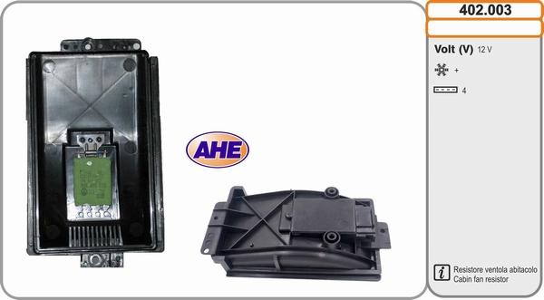 AHE 402.003 - Ön rezistor, elektromotor radiator fanatı furqanavto.az