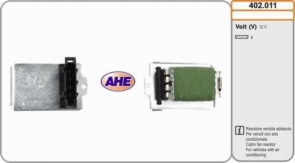 AHE 402.011 - Ön rezistor, elektromotor radiator fanatı furqanavto.az