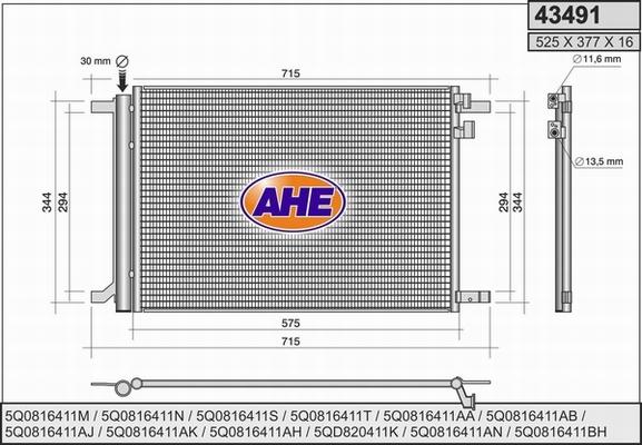 AHE 43491 - Kondenser, kondisioner furqanavto.az