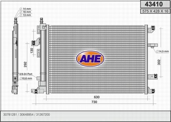 AHE 43410 - Kondenser, kondisioner furqanavto.az