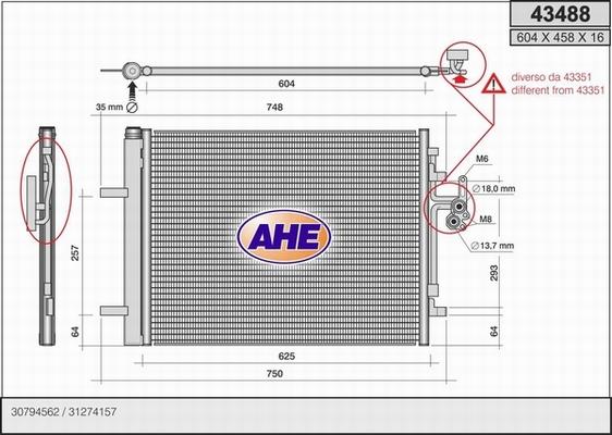 AHE 43488 - Kondenser, kondisioner furqanavto.az