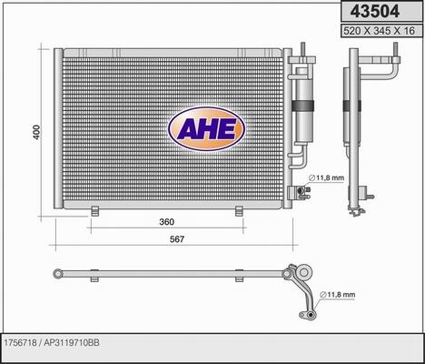 AHE 43504 - Kondenser, kondisioner furqanavto.az