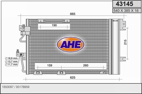 AHE 43145 - Kondenser, kondisioner furqanavto.az