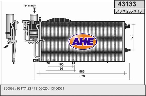 AHE 43133 - Kondenser, kondisioner furqanavto.az