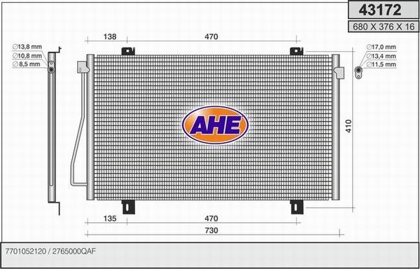 AHE 43172 - Kondenser, kondisioner furqanavto.az