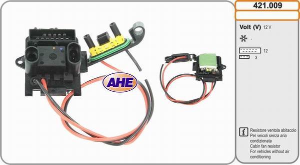 AHE 421.009 - Ön rezistor, elektromotor radiator fanatı furqanavto.az