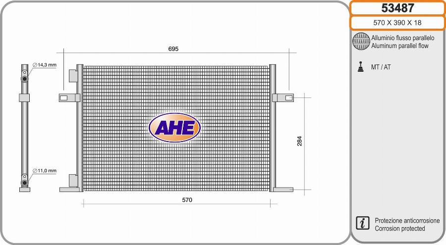 AHE 53487 - Kondenser, kondisioner furqanavto.az