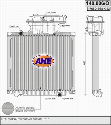 AHE 140.006/O - Radiator, mühərrikin soyudulması furqanavto.az