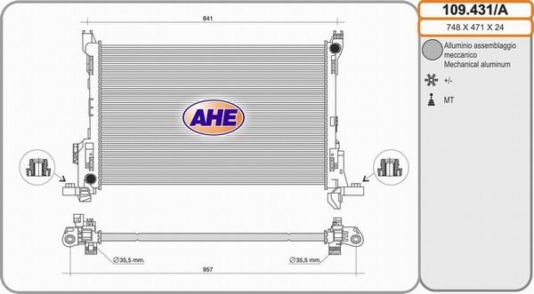 AHE 109.431/A - Radiator, mühərrikin soyudulması furqanavto.az