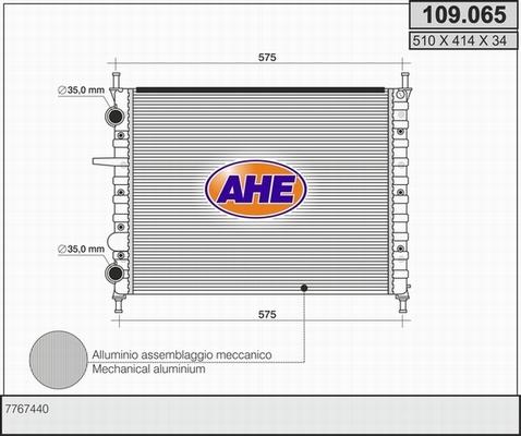 AHE 109.065 - Radiator, mühərrikin soyudulması furqanavto.az