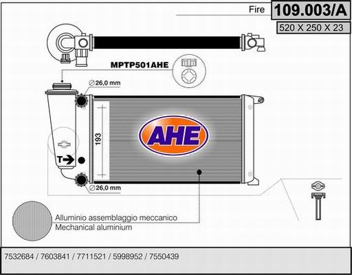 AHE 109.003/A - Radiator, mühərrikin soyudulması furqanavto.az