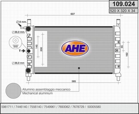 AHE 109.024 - Radiator, mühərrikin soyudulması furqanavto.az