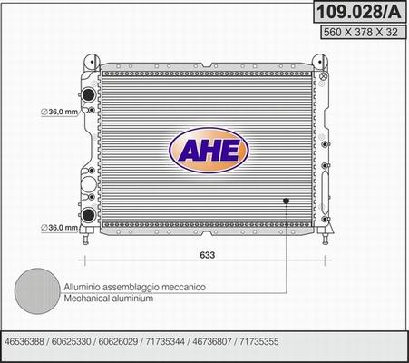 AHE 109.028/A - Radiator, mühərrikin soyudulması furqanavto.az